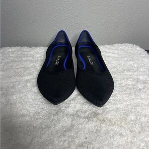 Rothy's The Point Flats Black Knit Pointed Toe Women's Shoes US Size 9.5